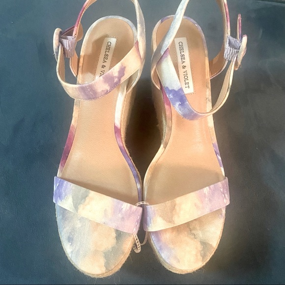 NEW: Chelsea & Violet Henna Tie Dye Espadrille Wicker Wedge - Picture 2 of 4